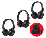 3 Pack of DVD Wireless Headphones, Car Kids Headphones, IR Headphones for Car Entertainment System, Wireless IR Headphones with Dual Channel