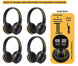 4 Pack of DVD Wireless Headphones, Car Kids Headphones, IR Headphones for Car Entertainment System, Wireless IR Headphones with Dual Channel